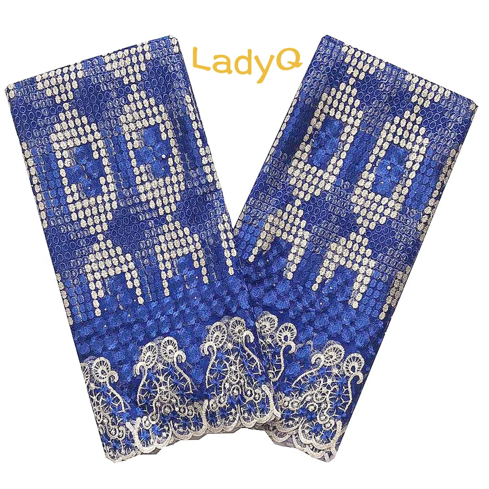 Кружевная ткань 5 ярдов кружевная в африканском стиле гипюр высокое качество