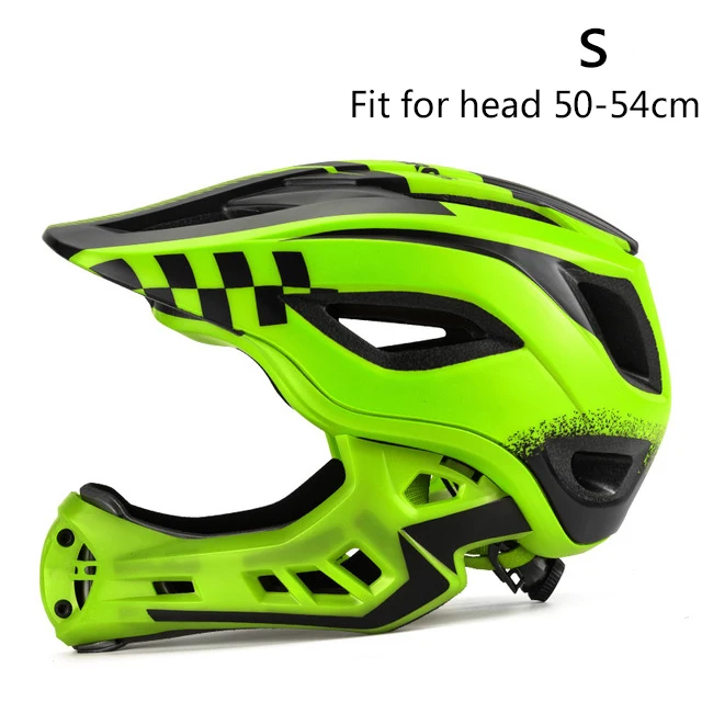 Green S bike helmet ROCKBROS, велосипедный шлем, полностью покрытый, детский шлем, EPS, параллельный автомобильный детский шлем, 2 в 1, спортивные защитные шлемы для верховой езды - Цвет: Green S bike helmet