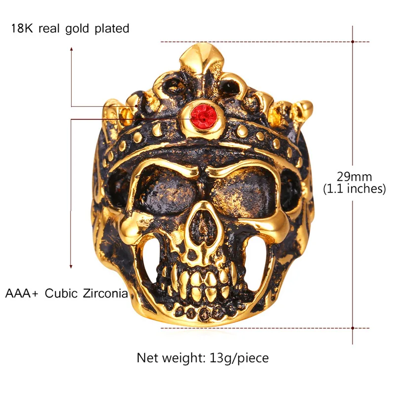 Кольца в стиле панк мужские ювелирные изделия подарочной коробке оптовая