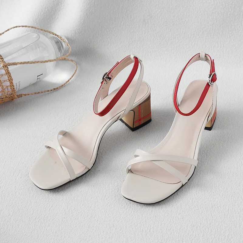 Сандалии ANMAIRON женские из натуральной кожи базовые босоножки на ремешке с пряжкой