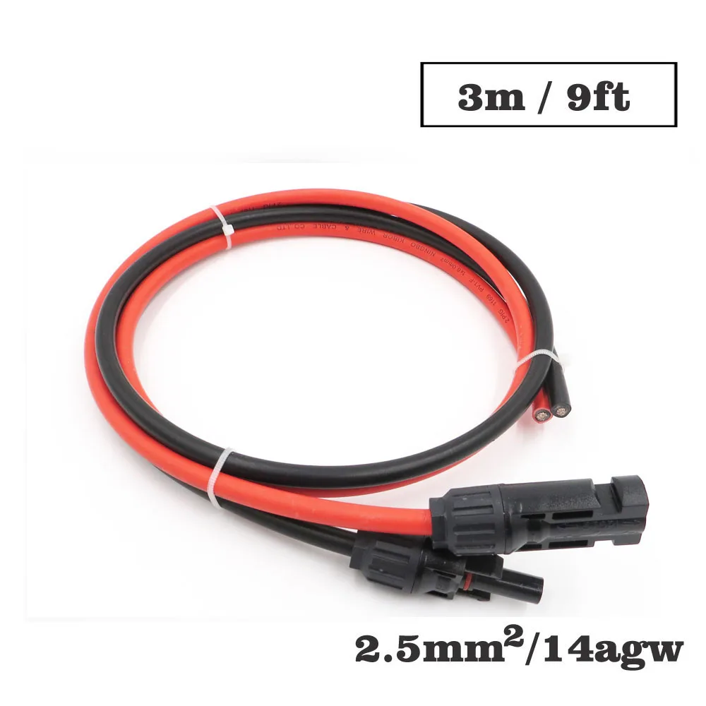 1 пара массажных шлепанцев женских 2.5mm2 14AWG 9FT 3M MC4 разъем расширения подключения