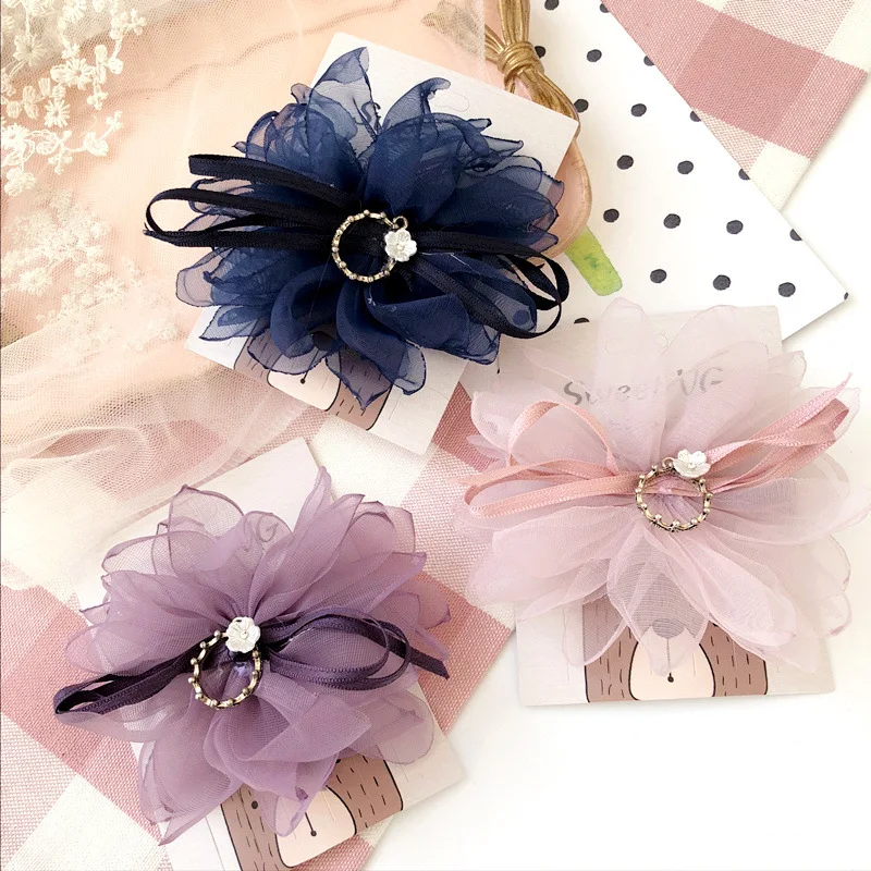 Корейская кружевная Цветочная корона боковая челка зажим аксессуары для волос