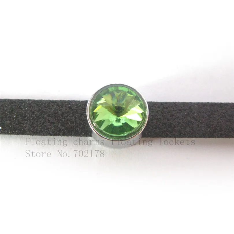 light green 120 шт. Красочные горный хрусталь талисманы с камнями на месяц рождения 8 мм скользящие шармы для самостоятельного изготовления украшений талисманы fit 8 мм Pet Ошейник - Окраска металла: light green