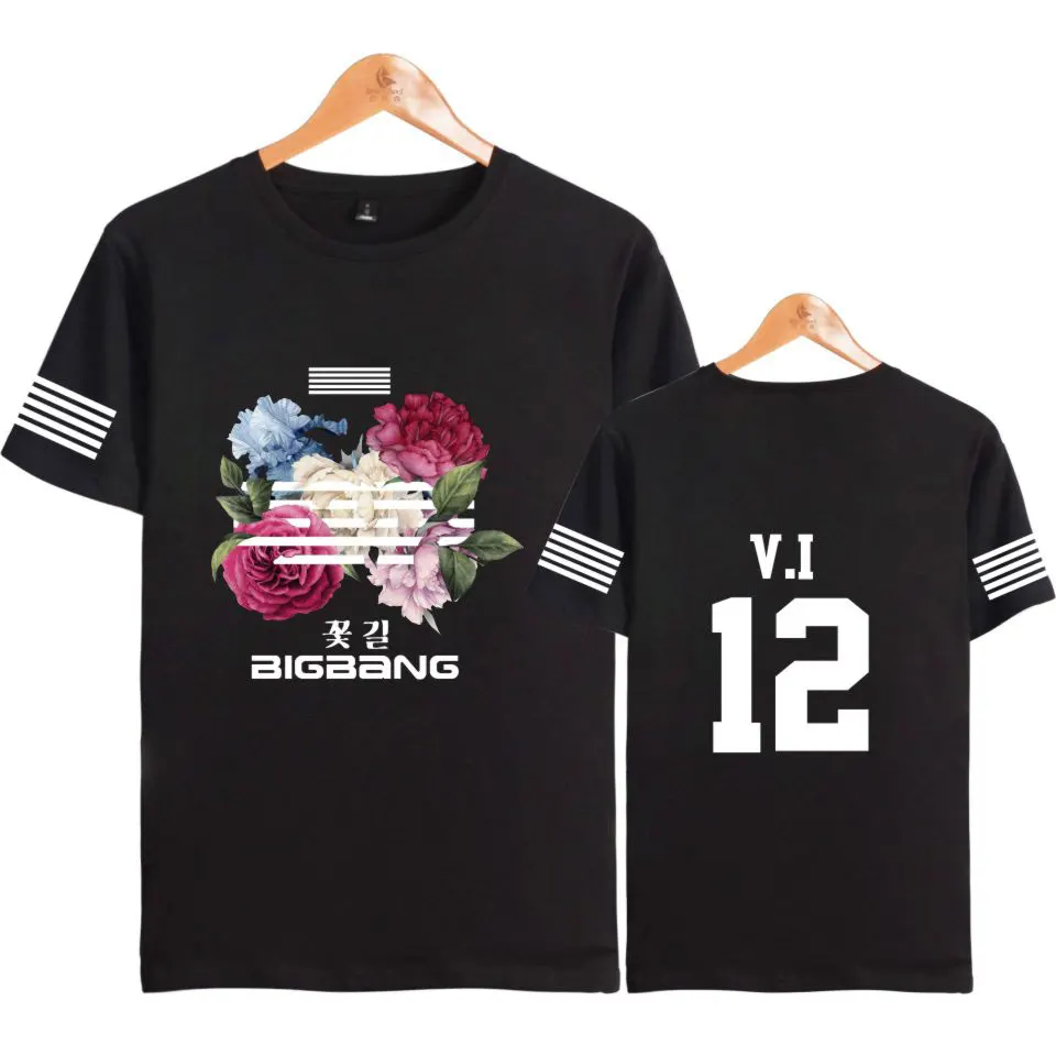 LUCKYFRIDAYF BIGBANG модные летние футболки в стиле K POP с цветочным принтом хип хоп для