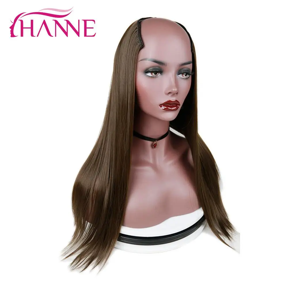 HANNE U Часть 7 клипс в длинные прямые волосы синтетический женский парик чистый или Омбре коричневый/синий/Блонд/серый/черный косплей классические парики - Цвет: #8