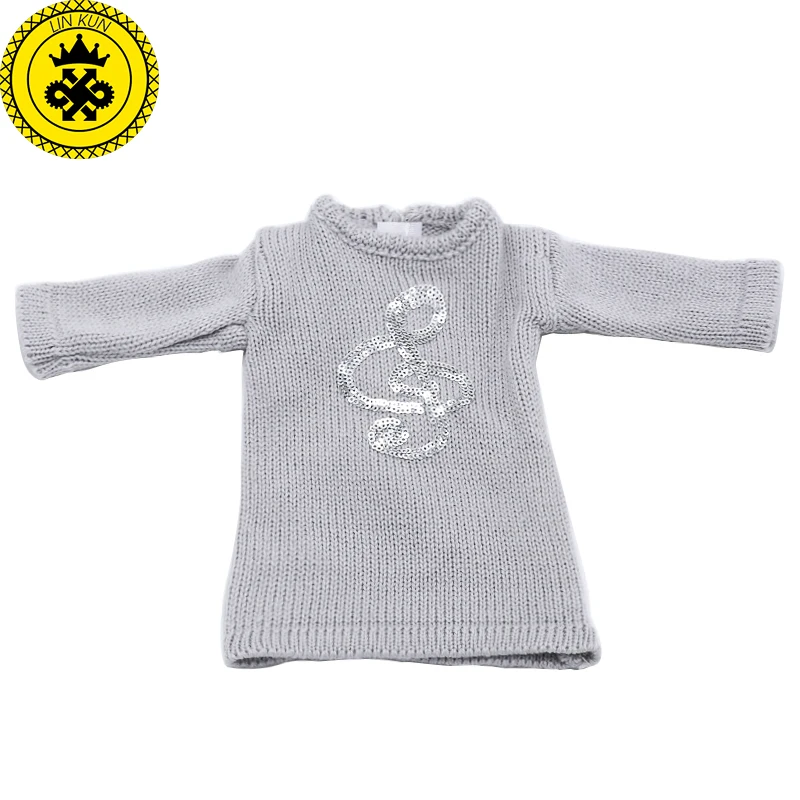 18 дюймов девочка кукла одежда красный серый шерсть ручной работы платье для