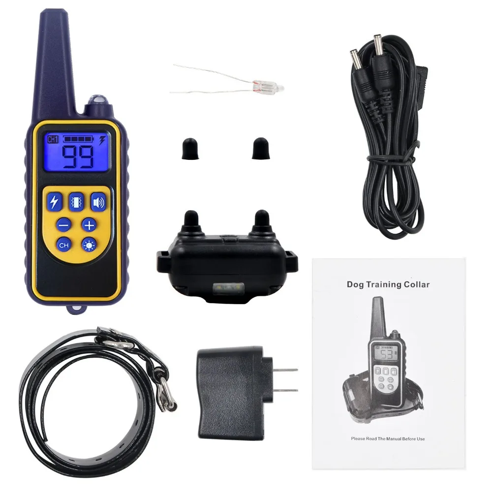 Водонепроницаемый перезаряжаемый электрический ошейник для дрессировки собак