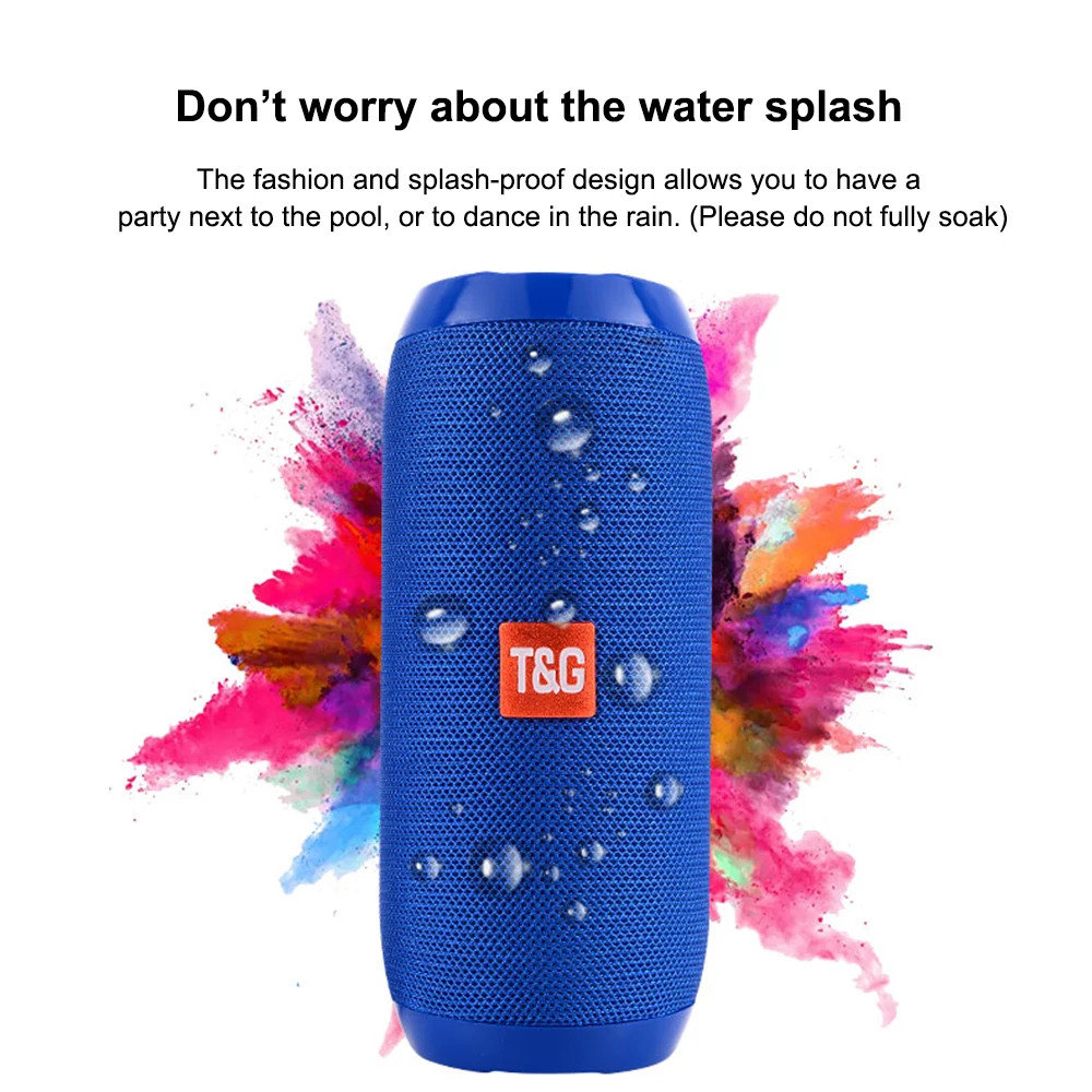 TG117 Bluetooth Outdoor Speaker Sports Waterproof Portable Wireless Loudspeaker Box Support TF Card FM Radio Aux Input