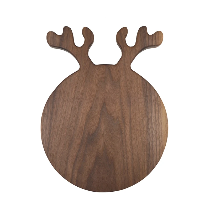 Круглая разделочная доска из черного ореха блочные оленьи фруктовые тарелки для