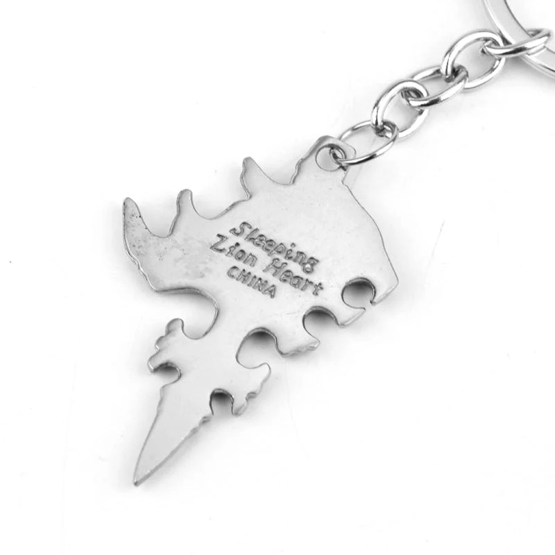 Популярная игра Final Fantasy брелок спящий голова льва крест металлический подвесной