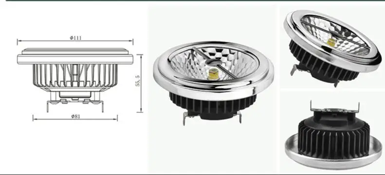 

5x 20W CREE COB Cylindrical Shape LED Spotlight AR111 G53 LED Lighting Bulbs Lamps QR111 DC12V Warm White With Driver 20W