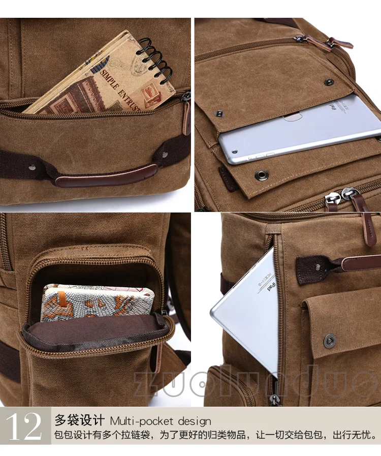 Большой холщовый рюкзак для мужчин Путешествия Back Pack Multifunctional сумка для женщин ноутбук школьные ранцы женский