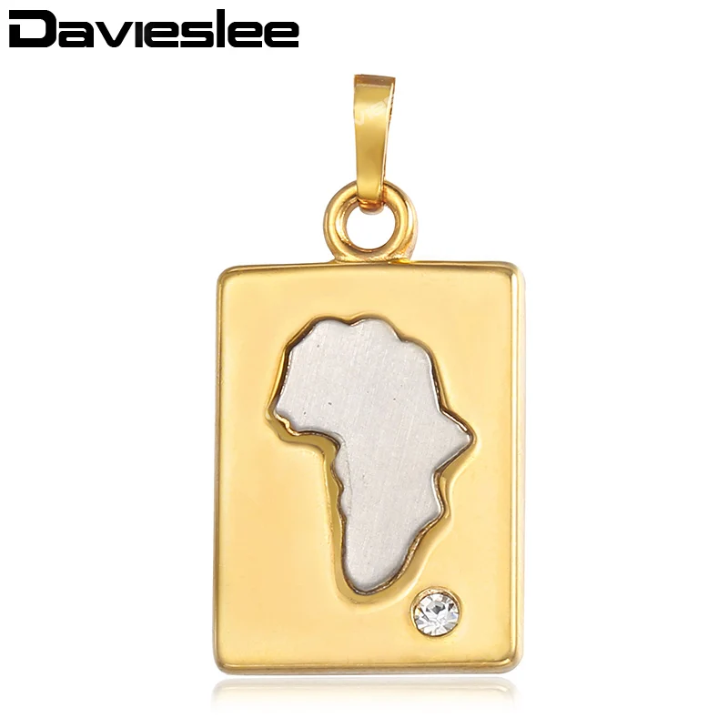 Davieslee подвеска в форме карты для мужчин и женщин Золотая ожерелье ювелирные
