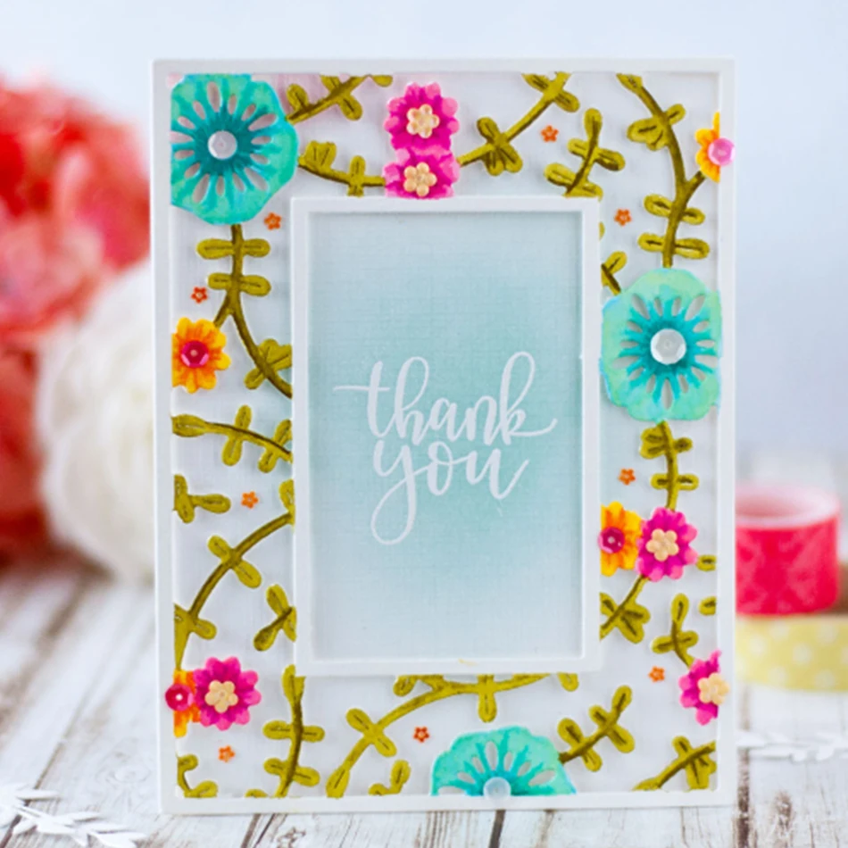 Распродажа! Цветущая рамка для цветов металлические резные штампы трафарет с