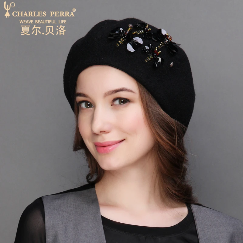 Бренд Charles Perra весна осень женские береты новинка 2020 шерстяные шапки теплые