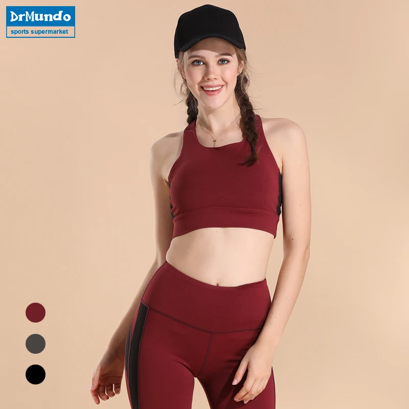 Sports Bra Top Push Up Fitness Running Yoga Underwear Sport Tops For Women Gym Wear Solid Shockproof Sportswear | Спорт и