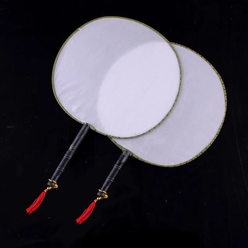 

(100 pieces / lot) New blank round fans Chinese imitation silk fans Fancy event and party items