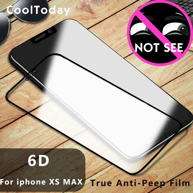 Защита конфиденциальности закаленное стекло для iphone xs max экрана X R S 6D Защитная