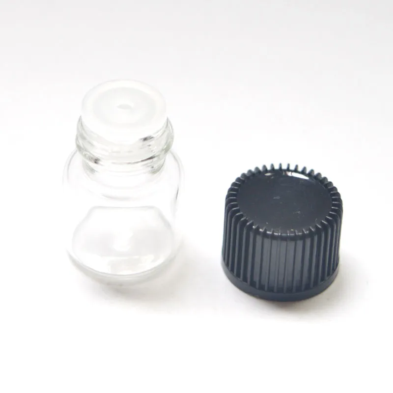 

20pcs 1ml Small Clear Perfume Sample Glass Bottle with Orifice Reducer and Cap Mini 1/4 Dram Essential Oil Liquid Vials