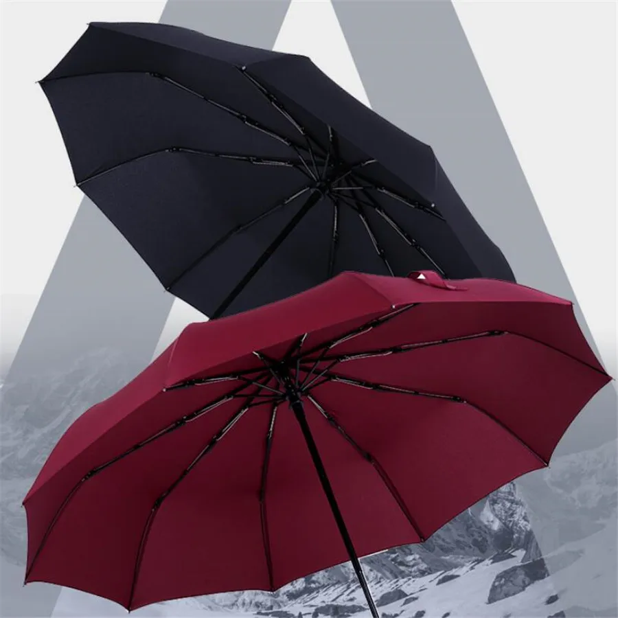 Ветронепроницаемый складной автоматический зонт от дождя для женщин авто