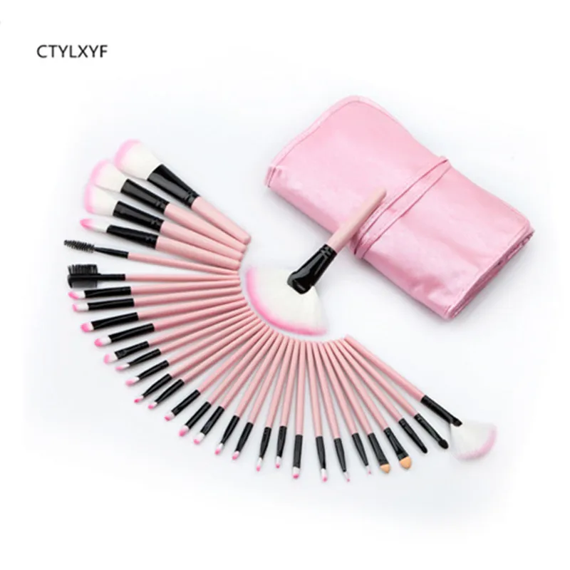 32 pcsCTYLXYF набор кистей для макияжа Профессиональные натуральные щетки волос