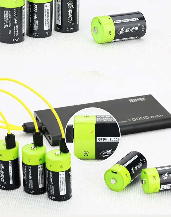 Cncool 4 шт 1 5 v литий-полимерный 3000 mAh C размер с батареей заряжаемой через USB Тип