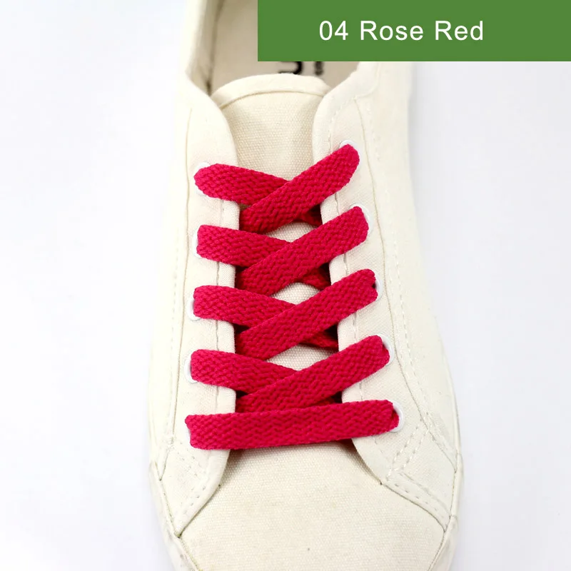 04 Rose Red Новинка, 1 пара шнурков, плоские цветные светодиодные шнурки для обуви, модная парусиновая обувь, цветные шнурки для мальчиков и девочек, длина шнурка: 60-200 см - Цвет: 04 Rose Red
