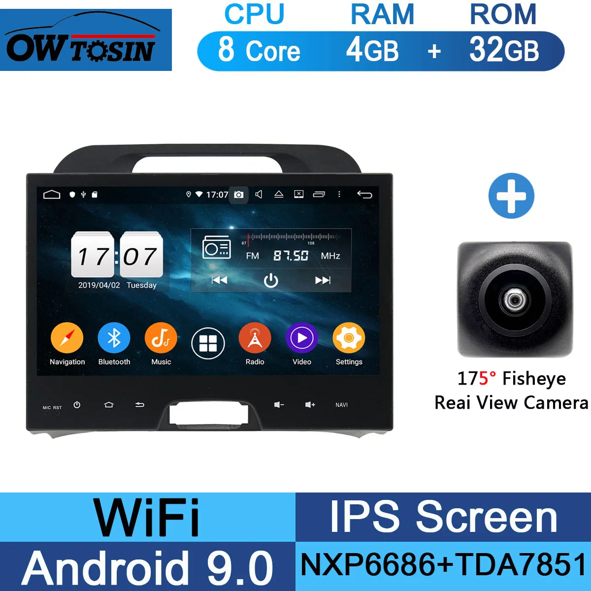 32G Fisheye Camera 10," ips 8 ядерный 4G+ 64G Android 9,0 Автомобильный мультимедийный плеер для Kia Sportage R 3 2010- радио gps навигация Parrot BT CarPlay - Цвет: 32G Fisheye Camera