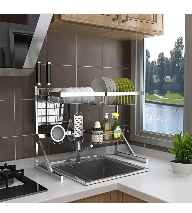 64 см 2 шт/комплект Слои сушки чаша раковина шкаф Нержавеющая сталь Слива кухонный