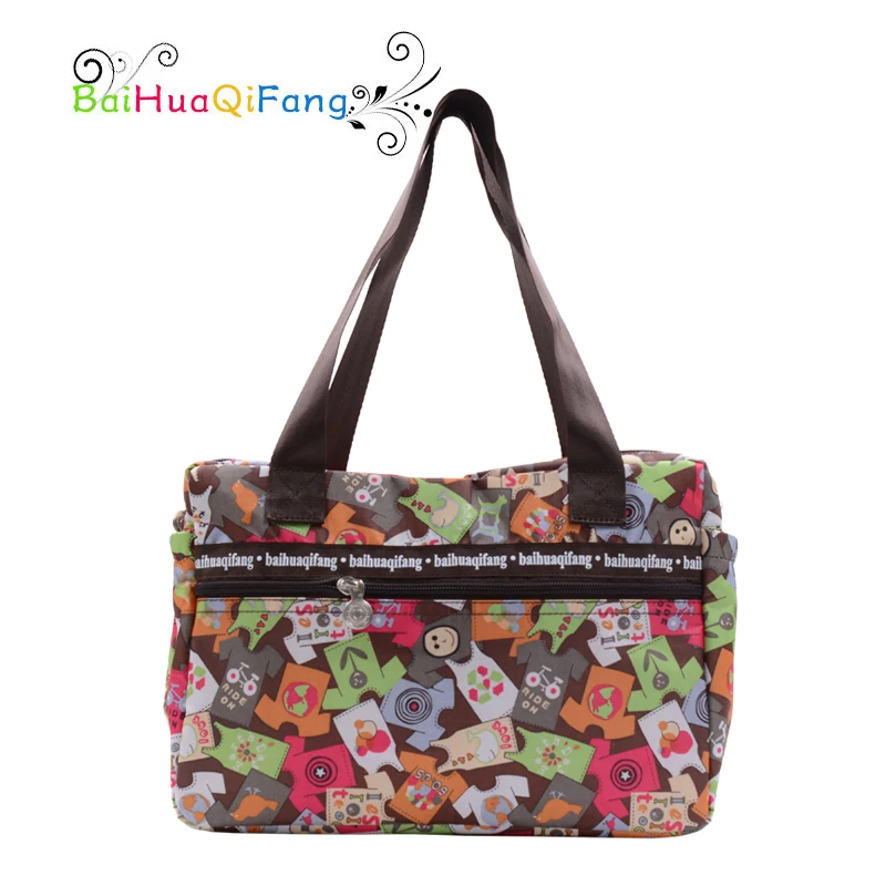 Дизайнер цветочный печати женская зеленый сумка доказательство воды ПВХ большой