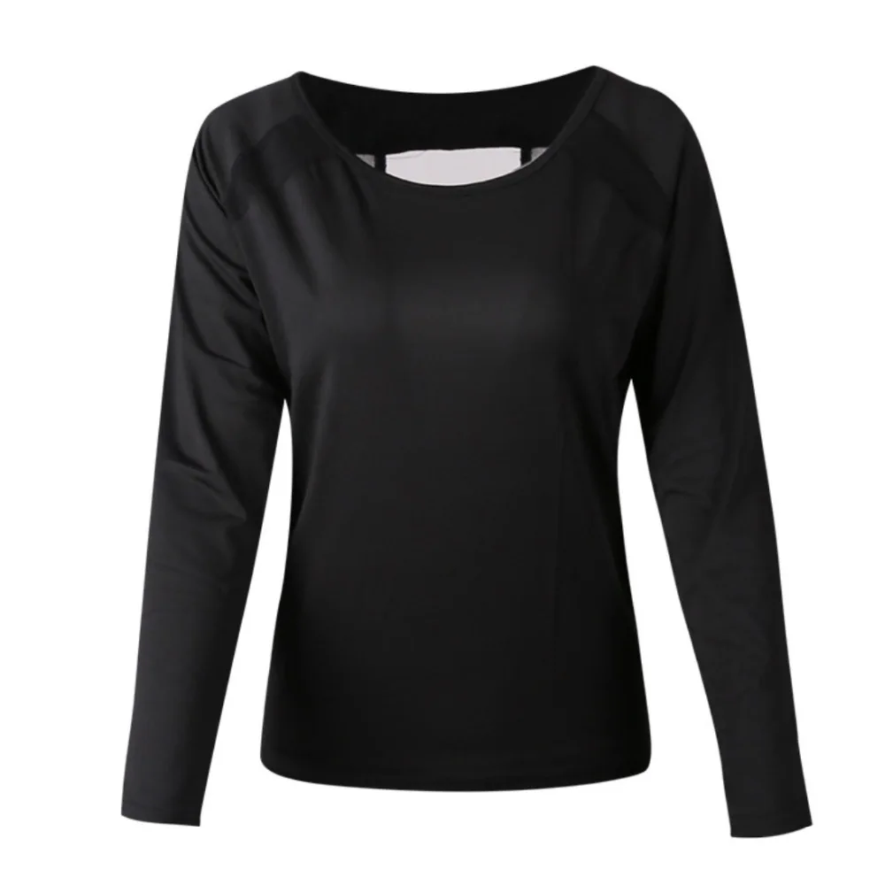 FE422 Сексуальная футболка для йоги Женская свободная топ фитнеса Спортивная с