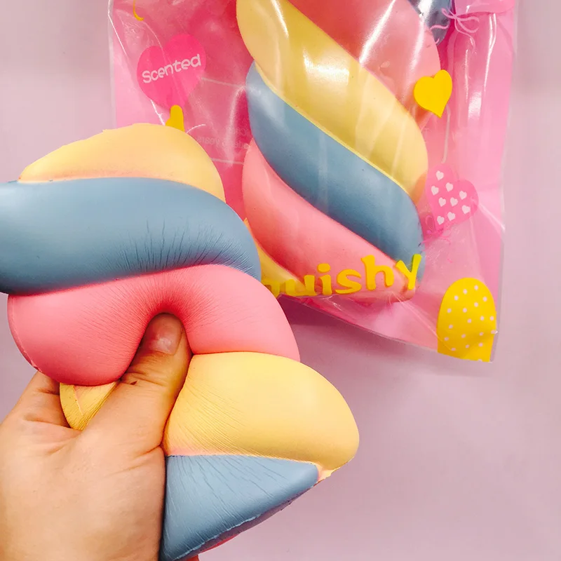 Мягкий 1 предмет kawaii squishy jumbo rainbow хлопковые конфетные конфеты медленно