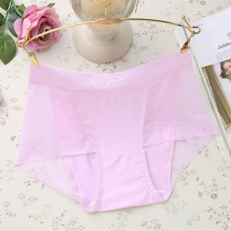 Light pink BllooBeell кружевное женское нижнее белье, женские сексуальные трусики, хлопковые Бесшовные женские трусы со средней посадкой, женское нижнее белье, размер M-XXL - Цвет: Light pink