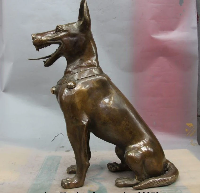 

China Bronze Copper Art Decoration Mascot Zodiac Dog Statue Sculpture Statuary