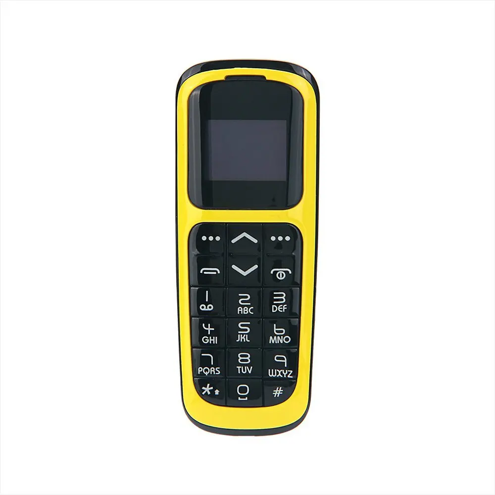 Yellow Длинный CZ V2 bluetooth Dialer Мини Мобильный телефон 0,66 дюймов с поддержкой Hands Free fm-радио, микро sim-карта, GSM сеть - Цвет: Yellow