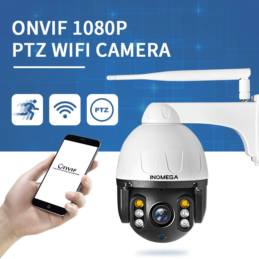 INQMEGA PTZ IP камера с автоматическим отслеживанием 1080P 2MP наружная водонепроницаемая Мини скоростная купольная камера IR 30M P2P камера для домашней безопасности