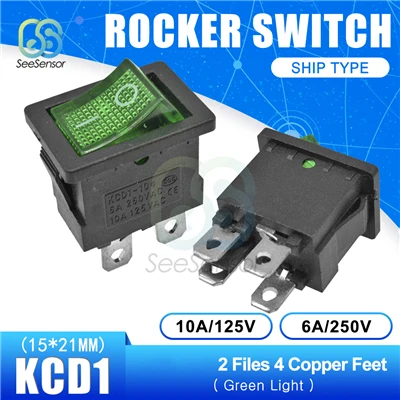 ON-OFF 4pin 5Pcs/lot KCD1 Rocker Switch Power Switch ON-OFF 2 Position ON-OFF-ON 3 Position 2Pins 3Pins 4Pins 6Pins 6A 250VAC/ 10A 125VAC - Цвет: ON-OFF 4pin