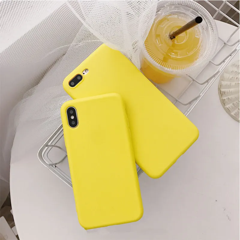 Для iphone 7 8X6 Чехол Модные Простые однотонные Цвет телефон I6 I8 I7 плюс i6s скраб яркие