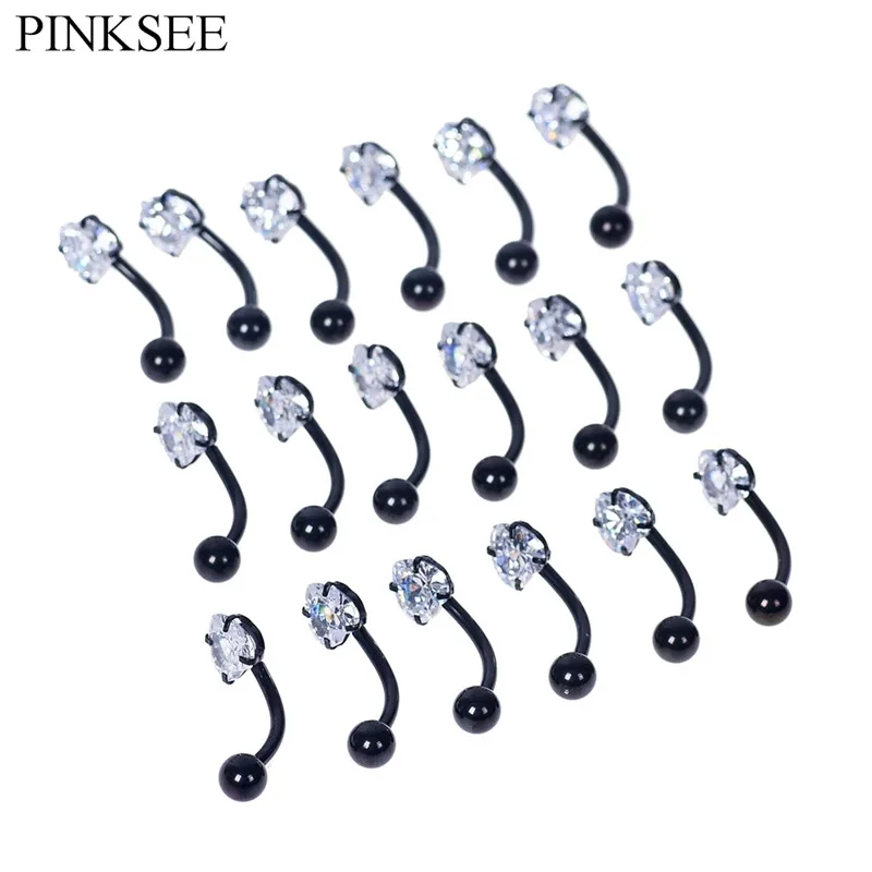 Пирсинг для бровей с кристаллами 5 шт. | Украшения и аксессуары