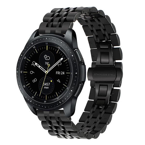 Ремешок для часов из нержавеющей стали для samsung Galaxy Watch 42 мм/Active 2 40 мм 44 мм быстросъемный ремешок с застежкой-бабочкой