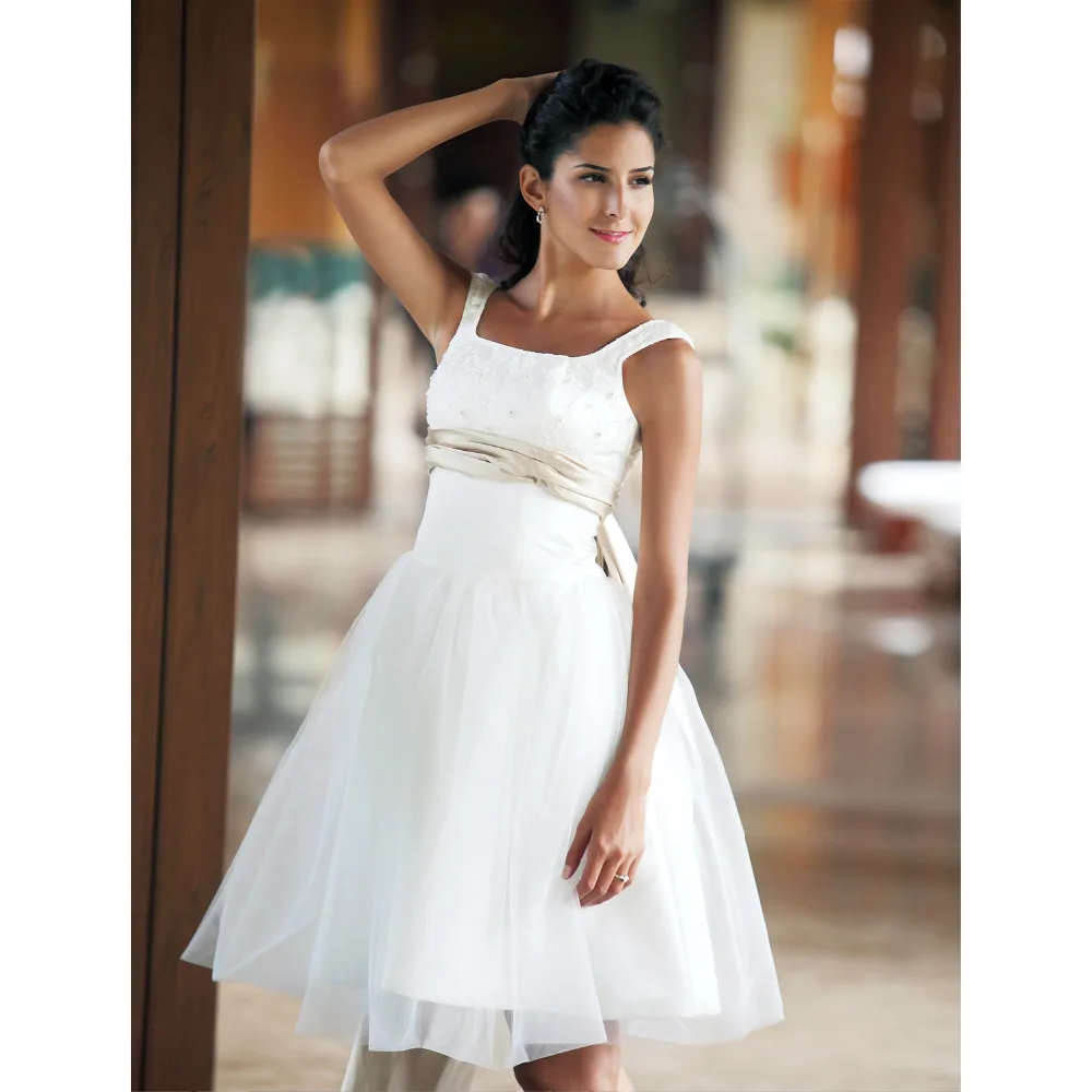 LAN Ting невесты трапециевидной формы Средства ухода за кожей Шеи по колено Атлас