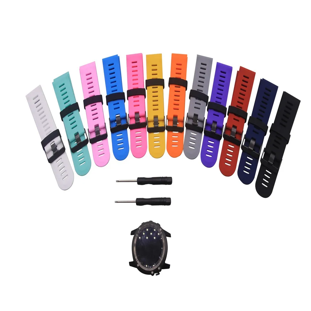 Ремешок силиконовый сменный для наручных часов Сапфировый Браслет Garmin Fenix 3 / HR