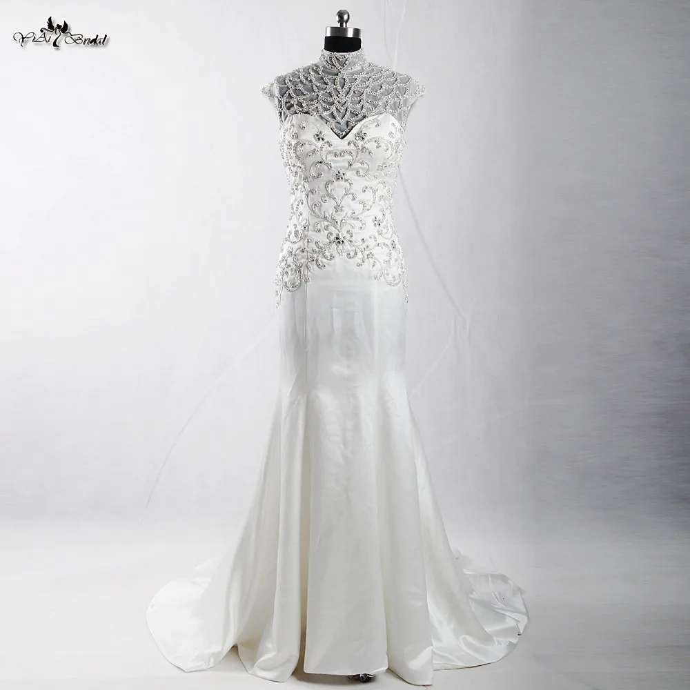 RSW907 съемное свадебное платье Abiti Da Sposa из двух частей с кристаллами и бисером