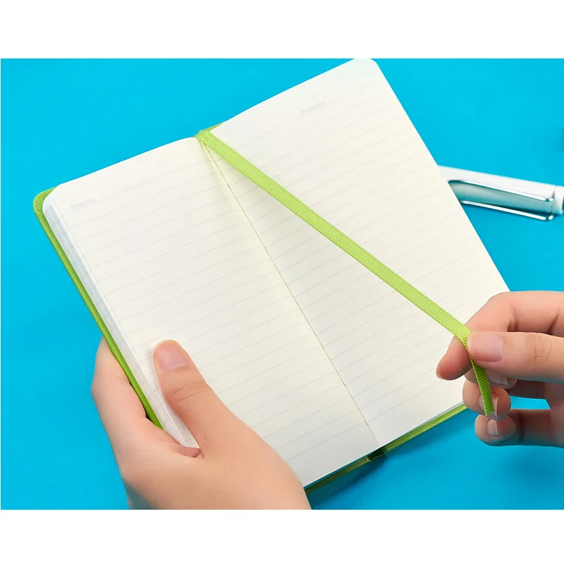 

Hard Cover Small Notebook Diary Book Pocket Candy Color Elastic Band Ruled Journal