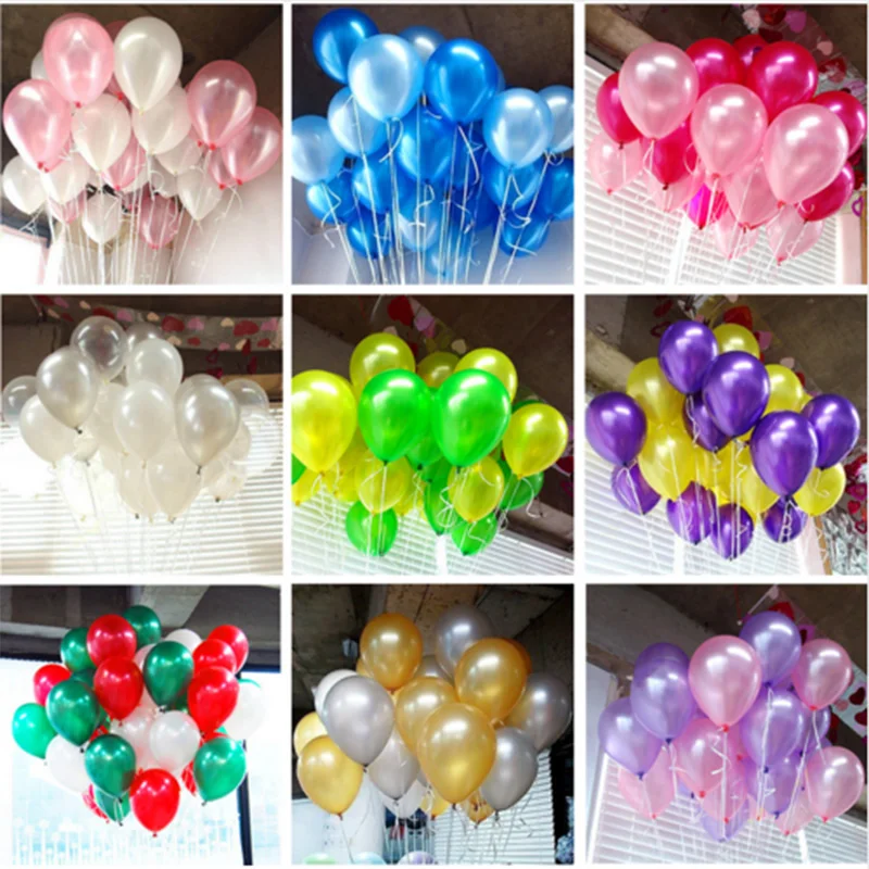 Birthday Balloons 10pcs/Hot 1.5g Pearly 10 Inch Round Latex Balloon Kids Toys Wedding Happy Birthday Party Decoration Balloons