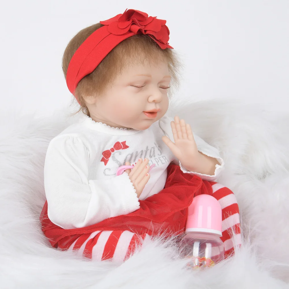 55 см Reborn Baby Doll Toys Cute Bebe Alive moher Cloth Body Kit для детей подарок на день рождения Play