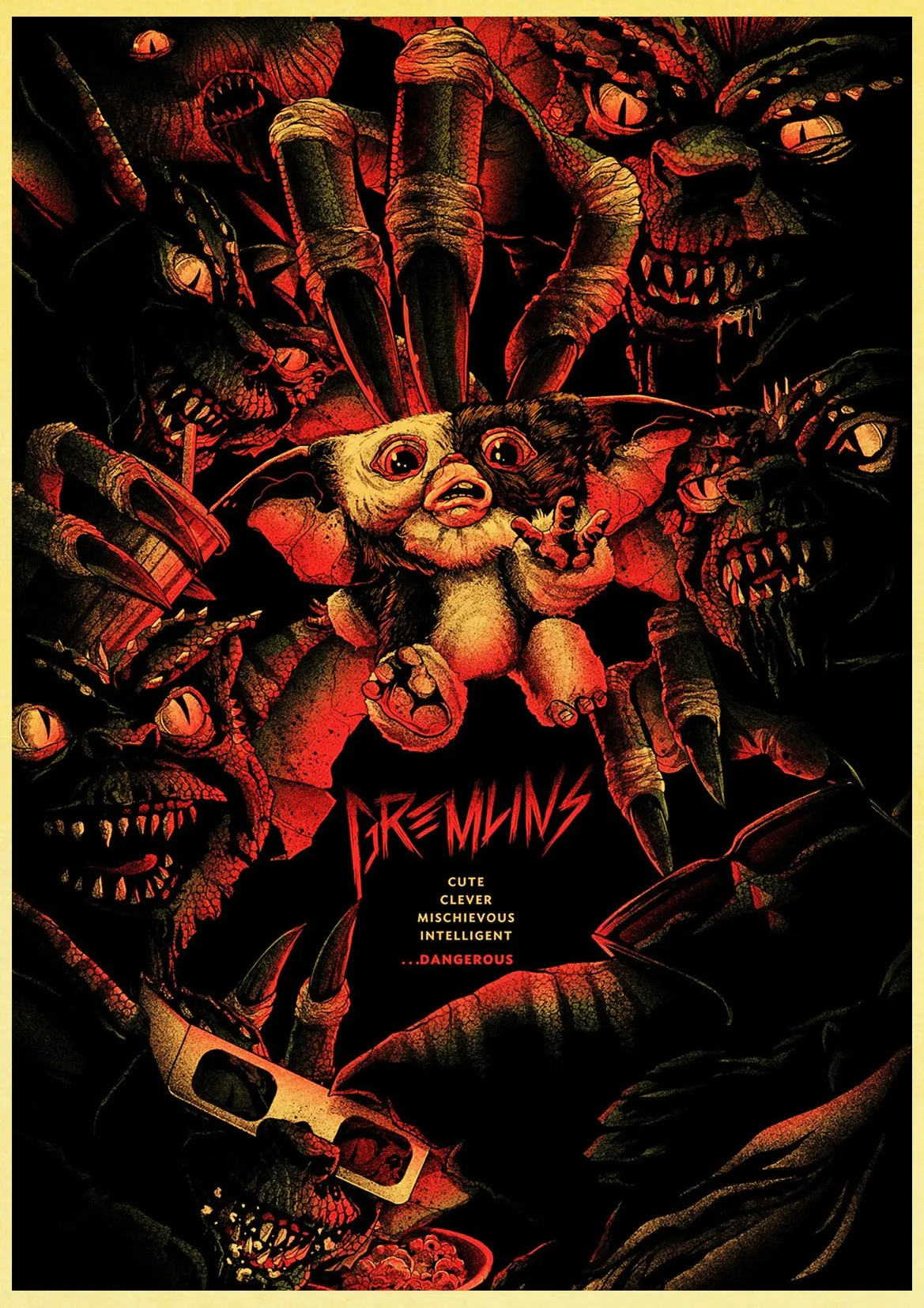 Gremlins киноплакат/Настенный декор/декоративная живопись/Бар плакат/крафт-бумага/Ретро плакат - Цвет: D151