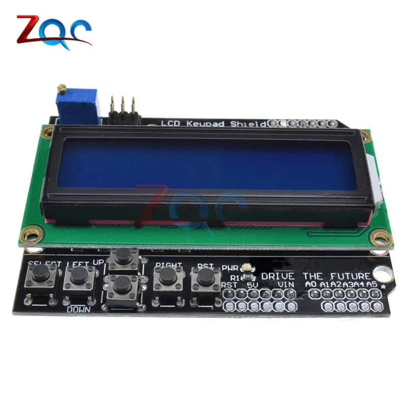 ЖК-дисплей для Arduino 1602 защитный модуль клавиатуры 16x2 5 в Синяя подсветка с белым