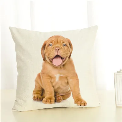 Домашний декор, наволочка для подушки с принтом милой собачки, льняной чехол для подушки, декоративная наволочка для дивана, чехол для подушки - Цвет: 7