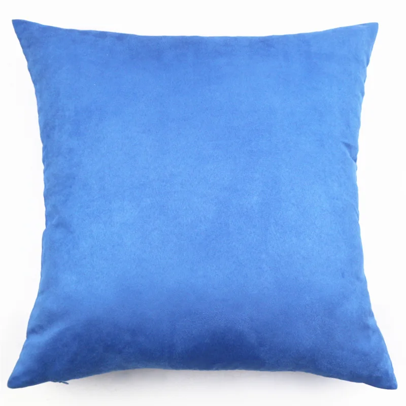 Light blue 2 Модный чехол для подушки на заказ замшевый однотонные Однотонная Одежда Подушка Чехол кресло для дивана домашний Декор 40/45/50/55/60/70 подарок - Цвет: Light blue 2